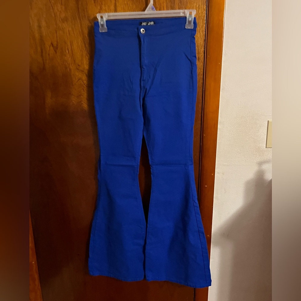 Vibrant Blue Flare Jeans for Women